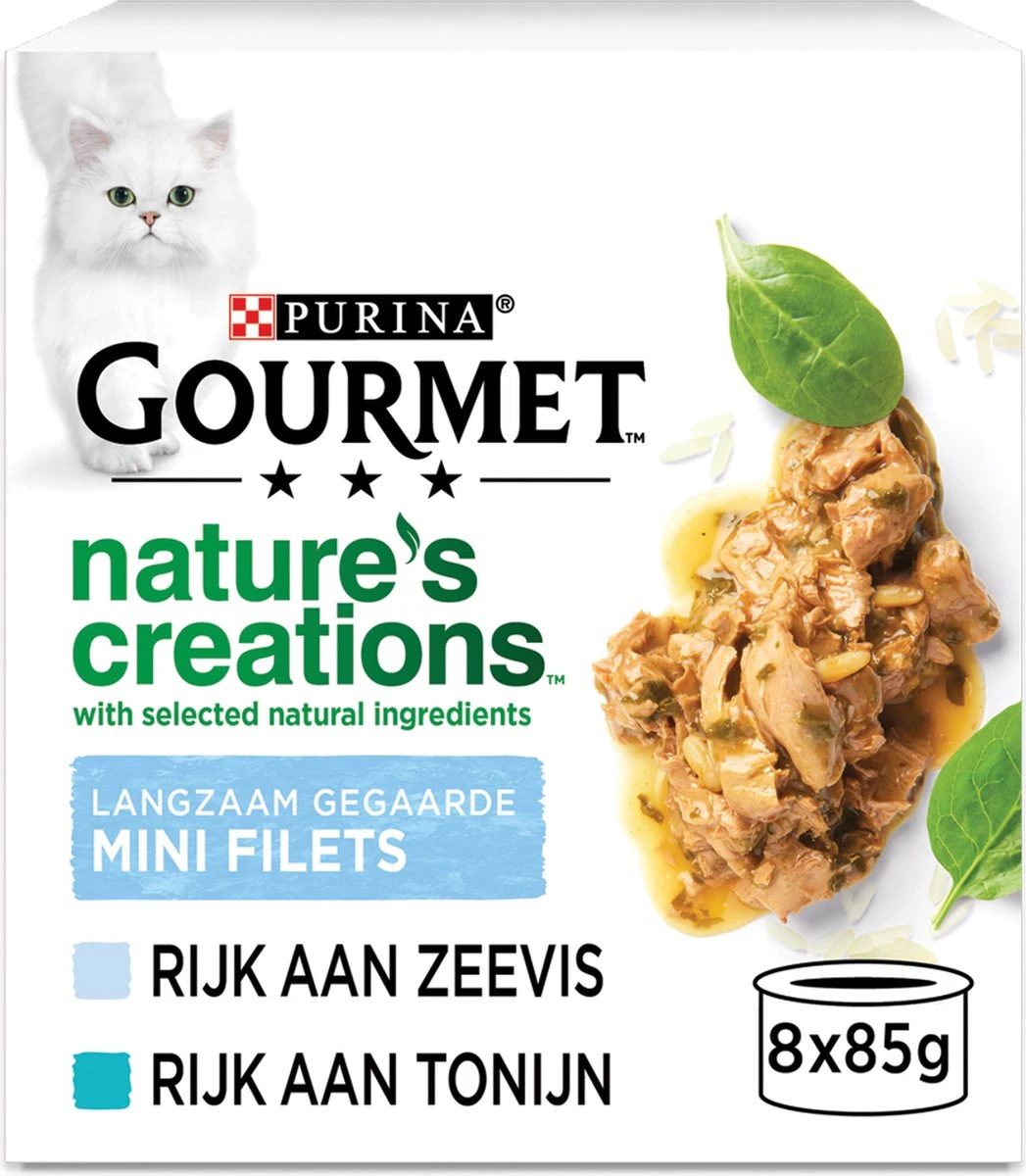 Gourmet Nature's Creations - Kattenvoer Natvoer - Zeevis - 48 X 85 Gr 1 Gourmet Nature's Creations - Kattenvoer Natvoer - Zeevis - 48 X 85 Gr