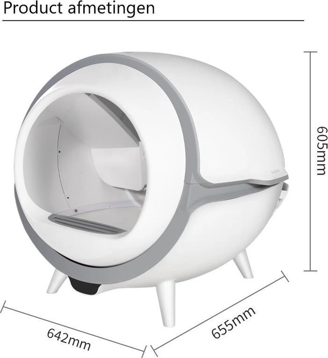 Merkloos Premium Kattenbak - Automatische - Zelfreinigende - Elektrische Kattenbak - Design Kattenbak 5 Merkloos Premium Kattenbak - Automatische - Zelfreinigende - Elektrische Kattenbak - Design Kattenbak - Afbeelding 5