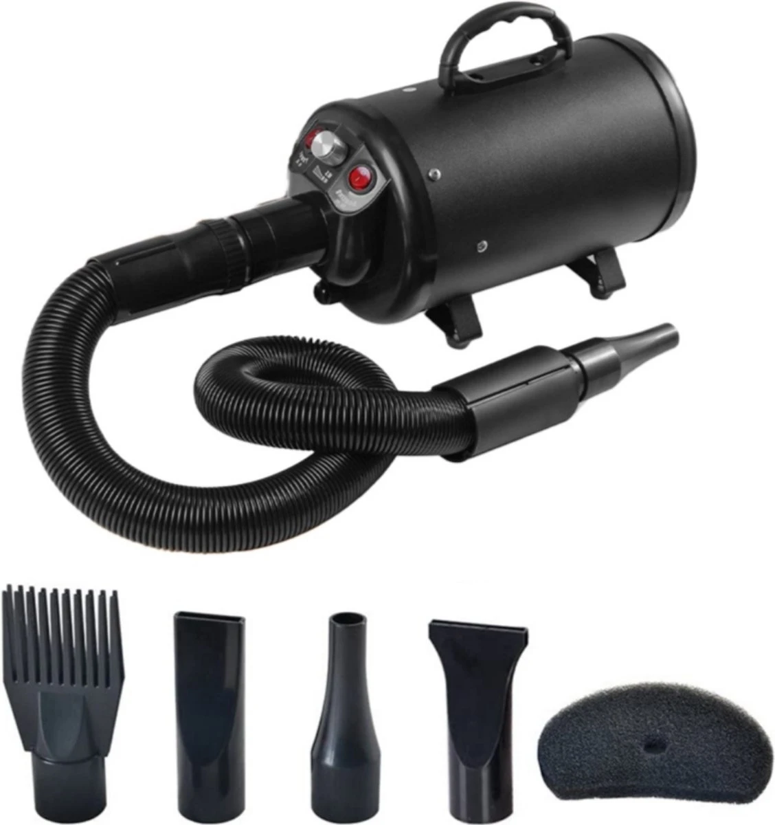 Merkloos Edward&DeVries Professionele Hondenföhn Met 4 Opzetstukken – Waterblazer Voor Honden – Stil Design – Krachtig + Extra Filter - Zwart 8 Merkloos Edward&DeVries Professionele Hondenföhn Met 4 Opzetstukken – Waterblazer Voor Honden – Stil Design – Krachtig + Extra Filter - Zwart - Afbeelding 8