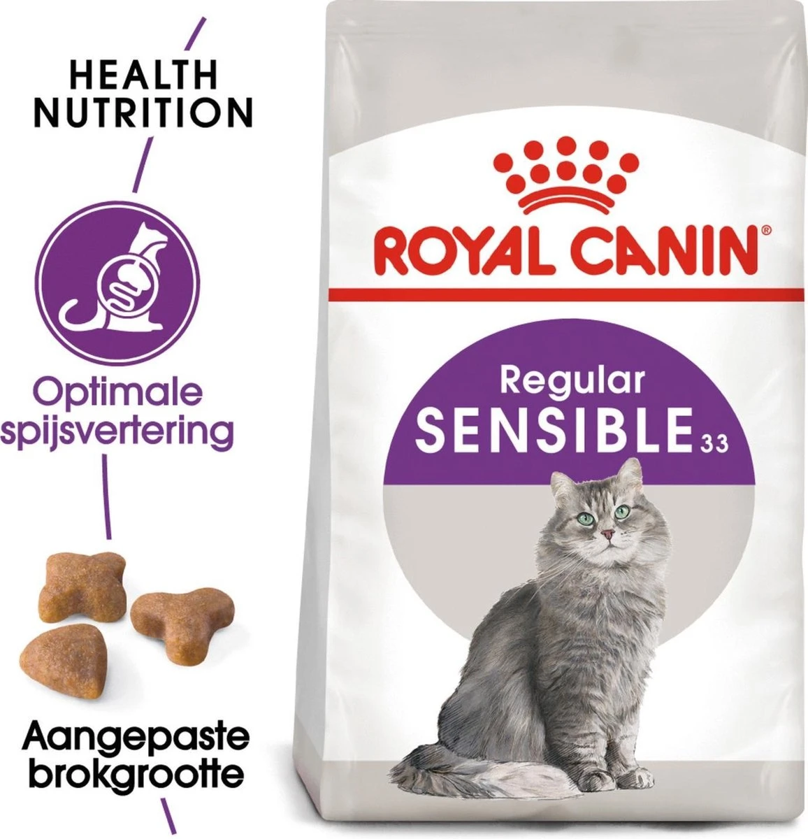 Royal Canin Sensible 33 - Kattenvoer - 10+2 Kg Bonusbag 2 Royal Canin Sensible 33 - Kattenvoer - 10+2 Kg Bonusbag - Afbeelding 2