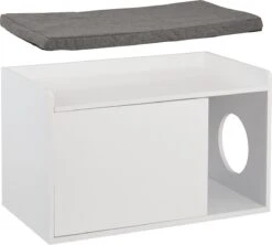 Relaxdays Kattenbak Ombouw - Met Zitkussen - Kattenhuis Wit - Kattenmeubel - Kattenkast -PetSafe Huisdieren Verkoopwinkel 1200x1080 4