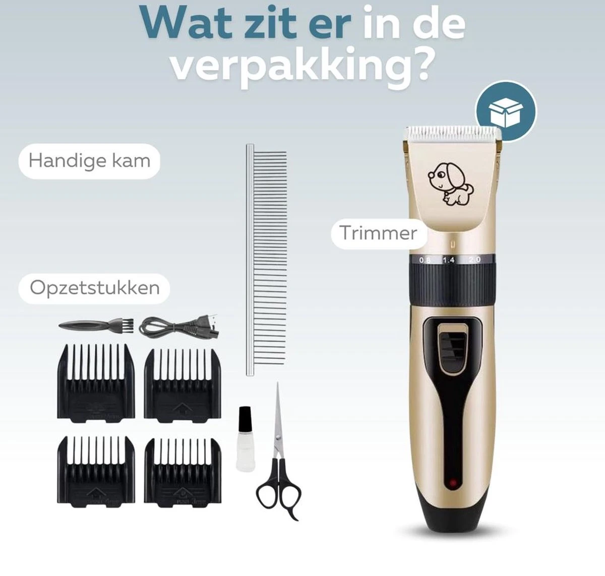 BYER Professionele Dieren Tondeuse Set - Voor Huisdieren Katten & Honden - Draadloos - Oplaadbare Pet Trimmer - Dog Tondeuze Clipper - 5 Standen & Vier Opzetkammen - Low Noise 9 BYER Professionele Dieren Tondeuse Set - Voor Huisdieren Katten & Honden - Draadloos - Oplaadbare Pet Trimmer - Dog Tondeuze Clipper - 5 Standen & Vier Opzetkammen - Low Noise - Afbeelding 9