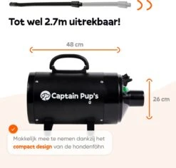 Captain Pup's Professionele Hondenföhn Met 4 Opzetstukken - Bijgeleverde Hondenborstel - Waterblazer Voor Honden - Zwart -PetSafe Huisdieren Verkoopwinkel 1200x1145 1