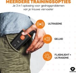Vulpes Pets® Ultrasone Anti Blaf Apparaat – 3-in-1 Anti Blaf Apparaat Pro - Diervriendelijk & Zonder Schok - Alternatief Anti Blafband - Voor Kleine & Grote Honden - Audio - Flashlight - USB-Oplaadbaar -PetSafe Huisdieren Verkoopwinkel 1200x1157 2