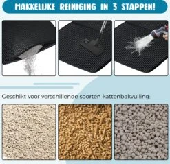 Merkloos Tastelio XXL Kattenbakmat 75x55cm - Groot Kattenbak Mat Met Innovatieve Honingraatstructuur - Dubbele Waterdichte Laag - Katten Bak Mat Met Eenvoudige Reiniging Grit Opvanger -PetSafe Huisdieren Verkoopwinkel 1200x1160 2