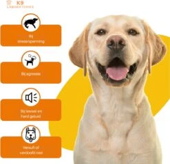 K9 Laboratories - Kalmte & Balans - Supplement - Voor Honden - Tegen Angst - Stress - Agressie - L-tryptofaan - Valeriaan - Hennepzaadolie - 60 Stuks - Voor Een Rustige Hond -PetSafe Huisdieren Verkoopwinkel 1200x1163 2