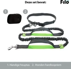 Filo Elastische Hondenriem Middel - Hardlopen En Wandelen - Hardloopriem Hond Handsfree Met Heuptasje - Looplijn Met Heupriem - Canicross Gordel Honden - Riemen - Heupgordel - Leiband -PetSafe Huisdieren Verkoopwinkel 1200x1170
