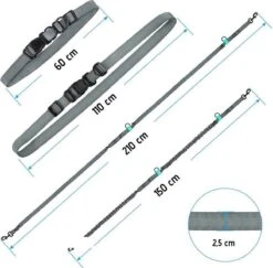 Oak's First Elastische En Diervriendelijke Looplijn Met Heupriem - Hondenriem - 150cm/210cm - Grijs -PetSafe Huisdieren Verkoopwinkel 1200x1180