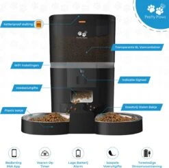 Pretty Paws QQ003 - Wifi Voermachine - Dubbele Voerbakjes - Zwart - Kat - 6L -PetSafe Huisdieren Verkoopwinkel 1200x1188