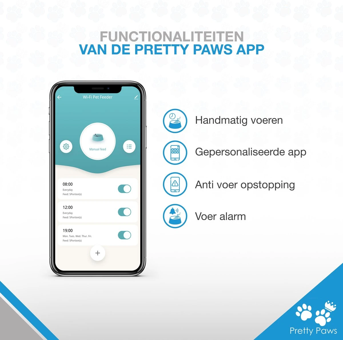 Pretty Paws PP005 Wifi Voerautomaat Zwart - Automatische Voerbak - Slimme Voerautomaat Met App - Instelbaar Voedingsschema - WIFI 12 Pretty Paws PP005 Wifi Voerautomaat Zwart - Automatische Voerbak - Slimme Voerautomaat Met App - Instelbaar Voedingsschema - WIFI - Afbeelding 12