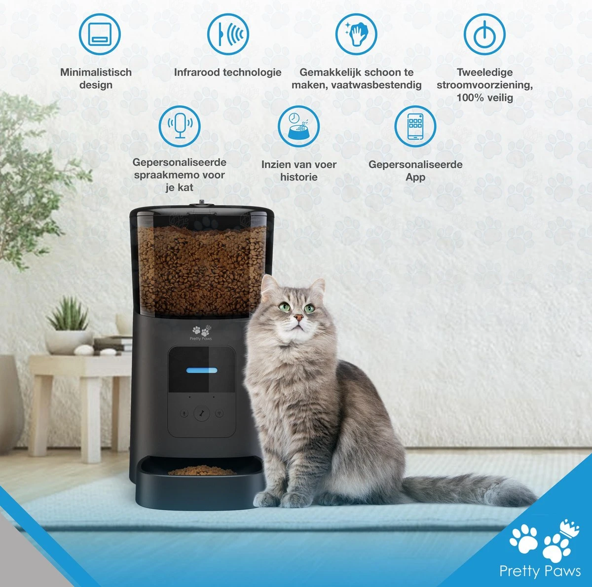 Pretty Paws PP005 Wifi Voerautomaat Zwart - Automatische Voerbak - Slimme Voerautomaat Met App - Instelbaar Voedingsschema - WIFI 7 Pretty Paws PP005 Wifi Voerautomaat Zwart - Automatische Voerbak - Slimme Voerautomaat Met App - Instelbaar Voedingsschema - WIFI - Afbeelding 7