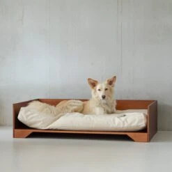 STUDIO ANIMAUX Hondenmand Met Katoenen Kussen (maat L) | 119 X 76,5 Cm | Hondenbed | Hondensofa | Hondenbank | Hout | Bruin -PetSafe Huisdieren Verkoopwinkel 1200x1200 138