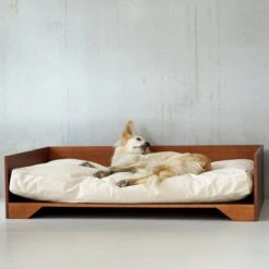 STUDIO ANIMAUX Hondenmand Met Katoenen Kussen (maat L) | 119 X 76,5 Cm | Hondenbed | Hondensofa | Hondenbank | Hout | Bruin -PetSafe Huisdieren Verkoopwinkel 1200x1200 139