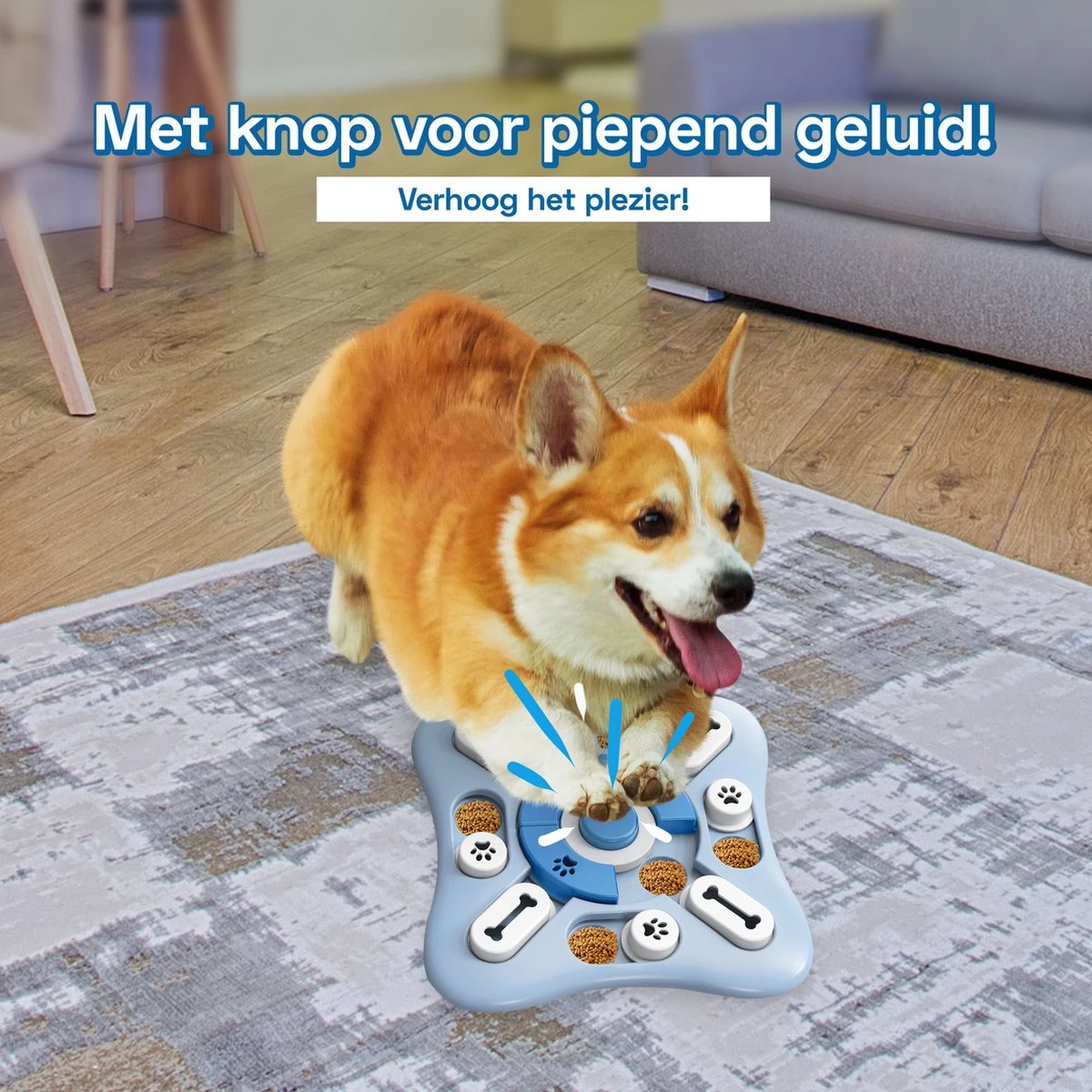 Honden Speelgoed Intelligentie – Hondenpuzzel - Interactieve Training – Voorkomt Verveling – 16 Vakjes – 11 Verplaatsbare Schuifjes - Denkspelletjes Voor Honden - Anti Schrokbak Hond – LumifyMe 3 Honden Speelgoed Intelligentie – Hondenpuzzel - Interactieve Training – Voorkomt Verveling – 16 Vakjes – 11 Verplaatsbare Schuifjes - Denkspelletjes Voor Honden - Anti Schrokbak Hond – LumifyMe - Afbeelding 3