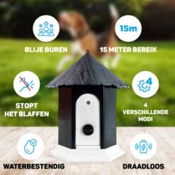 Vulpes Pets® Anti Blaf Apparaat Pro - Anti Blafband Voor Alle Honden - Luxe Hondentrainer - Diervriendelijk & Zonder Schok - Inclusief 9V Batterij - Waterbestendig - Ophangbaar - Instelbare Ultrasone Niveauregeling - 4 Standen -PetSafe Huisdieren Verkoopwinkel 1200x1200 289