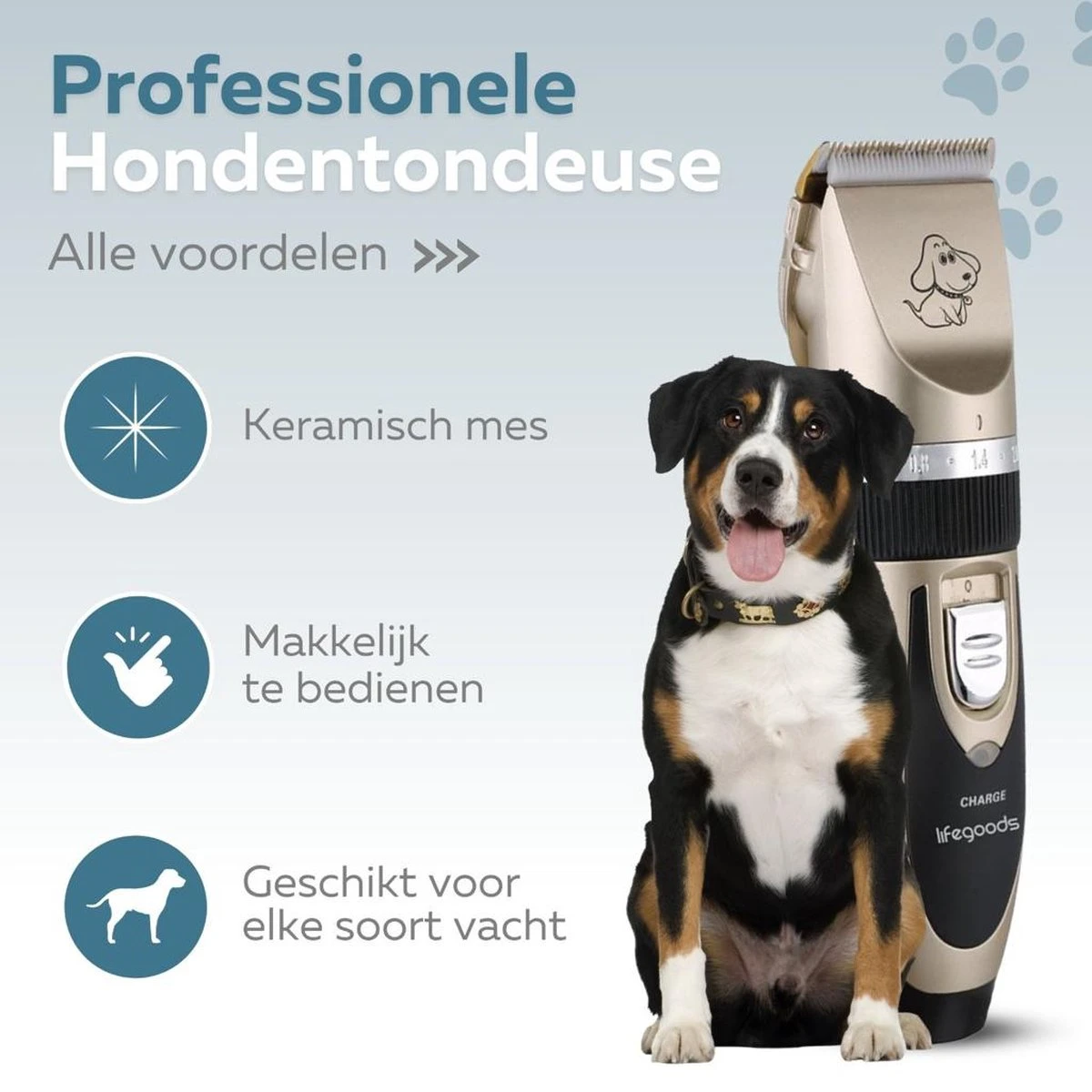 BYER Professionele Dieren Tondeuse Set - Voor Huisdieren Katten & Honden - Draadloos - Oplaadbare Pet Trimmer - Dog Tondeuze Clipper - 5 Standen & Vier Opzetkammen - Low Noise 6 BYER Professionele Dieren Tondeuse Set - Voor Huisdieren Katten & Honden - Draadloos - Oplaadbare Pet Trimmer - Dog Tondeuze Clipper - 5 Standen & Vier Opzetkammen - Low Noise - Afbeelding 6