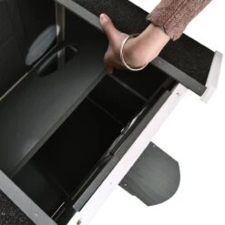 PawHut Kattenhuis Voor Buiten Kattenhut Met 2 Verdiepingen Kattenvilla, Asfaltdak, Massief Hout Grijs D30-236 -PetSafe Huisdieren Verkoopwinkel 1200x1200 470