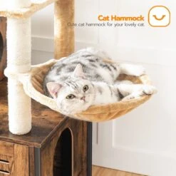 Signature Home Lola Krabpaal Met Kattenbak - Kattenbak Hangmat Mand Katten Huis - Kattenhuis Met Deur En Slot - Krabpalen Katten Huis - Kattenbakmeubel Verborgen - Alles-in-één Kattenspeelgoed Met Kattenhuis - Bruin - 70cm X 132cm X 48cm -PetSafe Huisdieren Verkoopwinkel 1200x1200 479