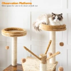 Signature Home Lola Krabpaal Met Kattenbak - Kattenbak Hangmat Mand Katten Huis - Kattenhuis Met Deur En Slot - Krabpalen Katten Huis - Kattenbakmeubel Verborgen - Alles-in-één Kattenspeelgoed Met Kattenhuis - Bruin - 70cm X 132cm X 48cm -PetSafe Huisdieren Verkoopwinkel 1200x1200 485