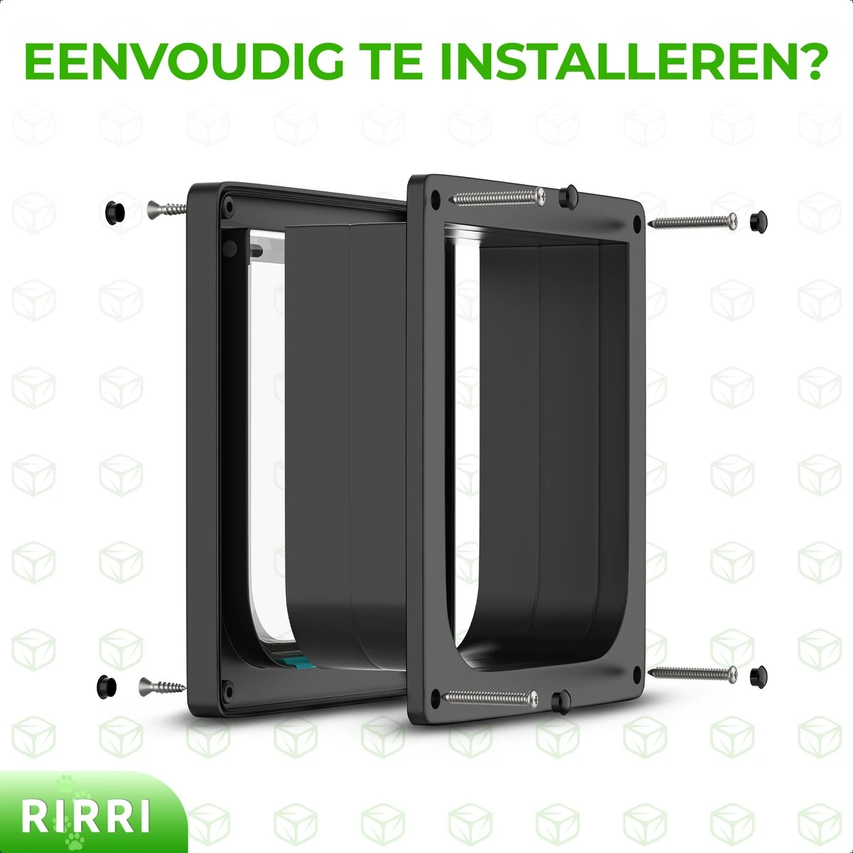 Rirri Kattenluik Met Tunnel - 4 Vergrendelingsstanden - Weersbestendig - Binnen En Buiten - Maat M - Zwart - 19 X 20 Cm 3 Rirri Kattenluik Met Tunnel - 4 Vergrendelingsstanden - Weersbestendig - Binnen En Buiten - Maat M - Zwart - 19 X 20 Cm - Afbeelding 3