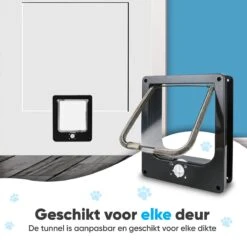 BFreshPets Kattenluik + Massageborstel - Met Tunnel - 4 Vergrendelingsstanden - Weersbestendig - Maat L - Zwart - 27 X 24 Cm -PetSafe Huisdieren Verkoopwinkel 1200x1200 543