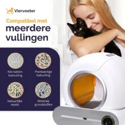 Viervoeter™ Kattenbak Zelfreinigend – Automatische Kattenbak – Zelfreinigende Kattenbak – Anti-geur – 53x58x55cm – Bedienen Via App – 65 Liter -PetSafe Huisdieren Verkoopwinkel 1200x1200 635
