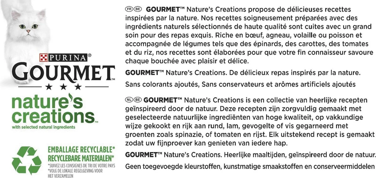 Gourmet Nature's Creations - Kattenvoer Natvoer - Zeevis - 48 X 85 Gr 4 Gourmet Nature's Creations - Kattenvoer Natvoer - Zeevis - 48 X 85 Gr - Afbeelding 4