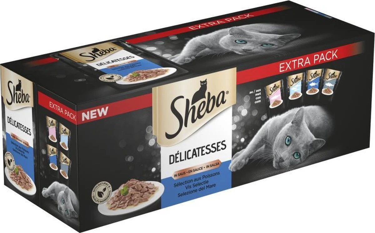Sheba Delicatesse Katten Natvoer - Vis - 40 X 85 Gr 2 Sheba Delicatesse Katten Natvoer - Vis - 40 X 85 Gr - Afbeelding 2