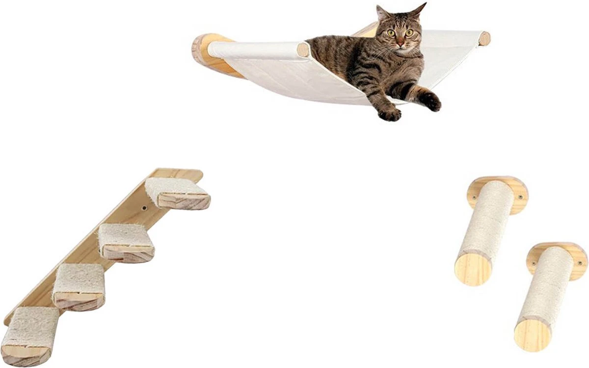 Klimmuur Kat XXL Editie - Krabpaal - Katten Klimmuur - Katten Klim Wand - Met Hangmat 1 Klimmuur Kat XXL Editie - Krabpaal - Katten Klimmuur - Katten Klim Wand - Met Hangmat