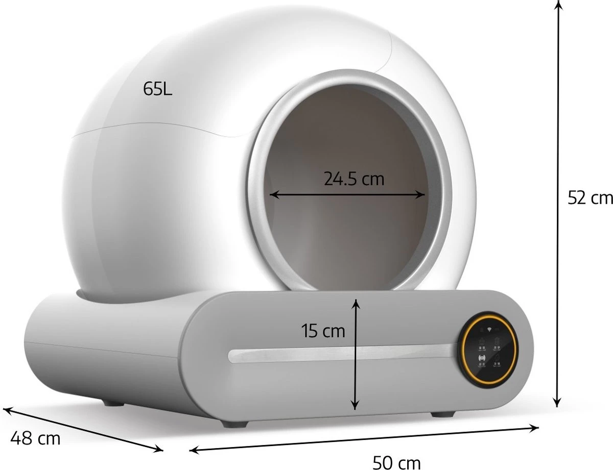 Merkloos Petlux® Zelfreinigende Automatische Kattenbak Met App En LED-Touch 5 Merkloos Petlux® Zelfreinigende Automatische Kattenbak Met App En LED-Touch - Afbeelding 5
