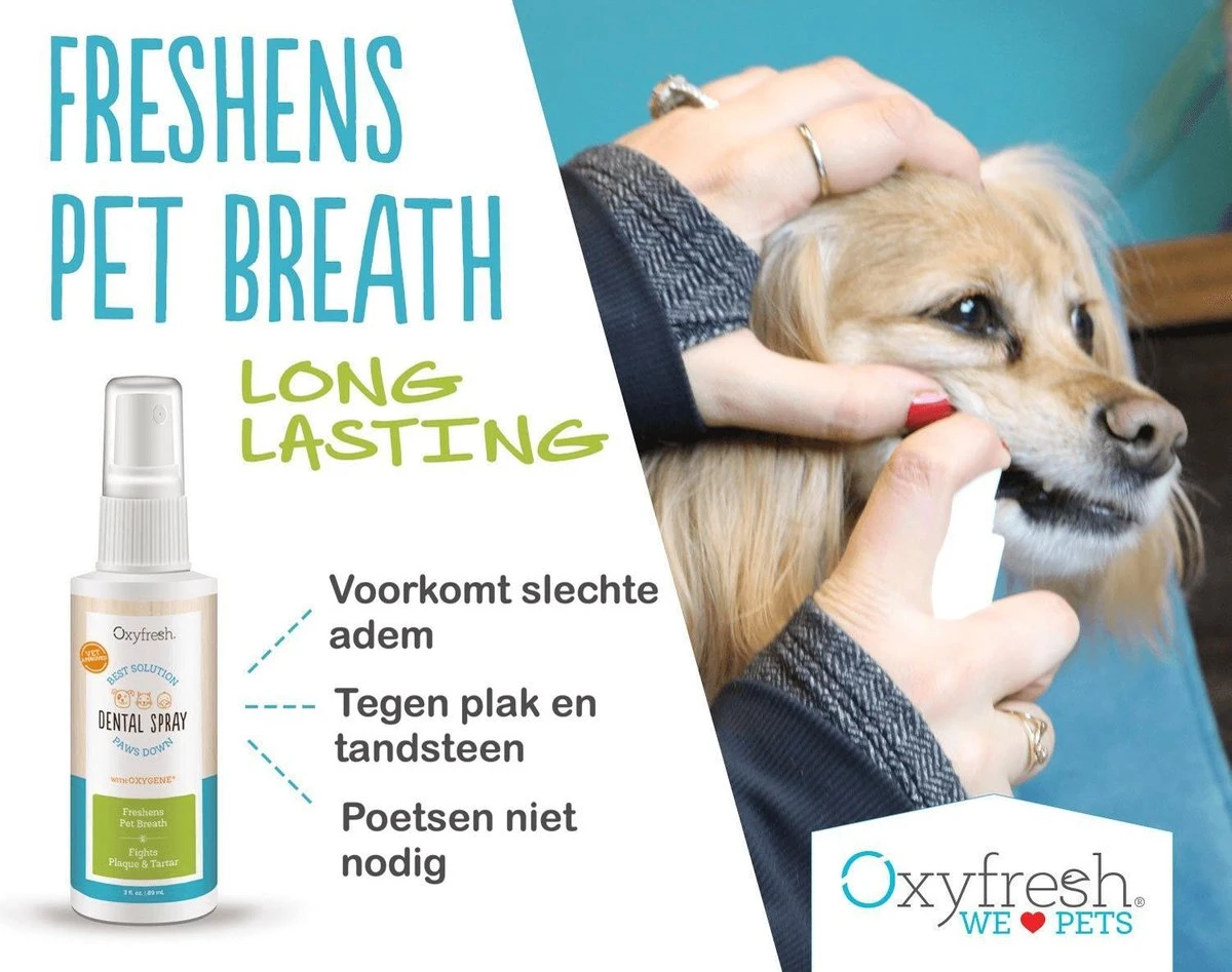 OxyFresh Pet Mondspray Voor Hond En Kat Tegen Slechte Adem En Tandsteen 2 OxyFresh Pet Mondspray Voor Hond En Kat Tegen Slechte Adem En Tandsteen - Afbeelding 2