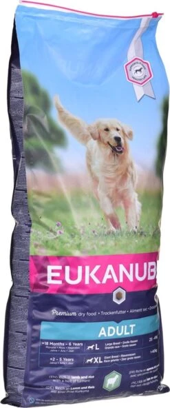 Eukanuba Dog Adult Large Breed Lam/Rice - 12 KG -PetSafe Huisdieren Verkoopwinkel 501x1200