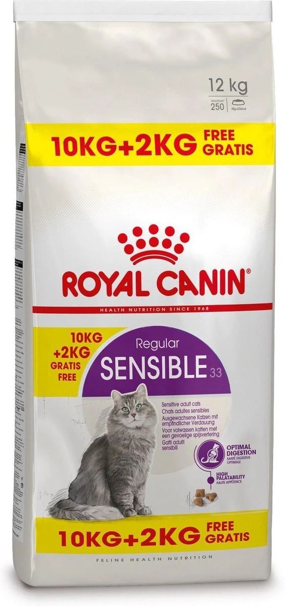 Royal Canin Sensible 33 - Kattenvoer - 10+2 Kg Bonusbag 1 Royal Canin Sensible 33 - Kattenvoer - 10+2 Kg Bonusbag