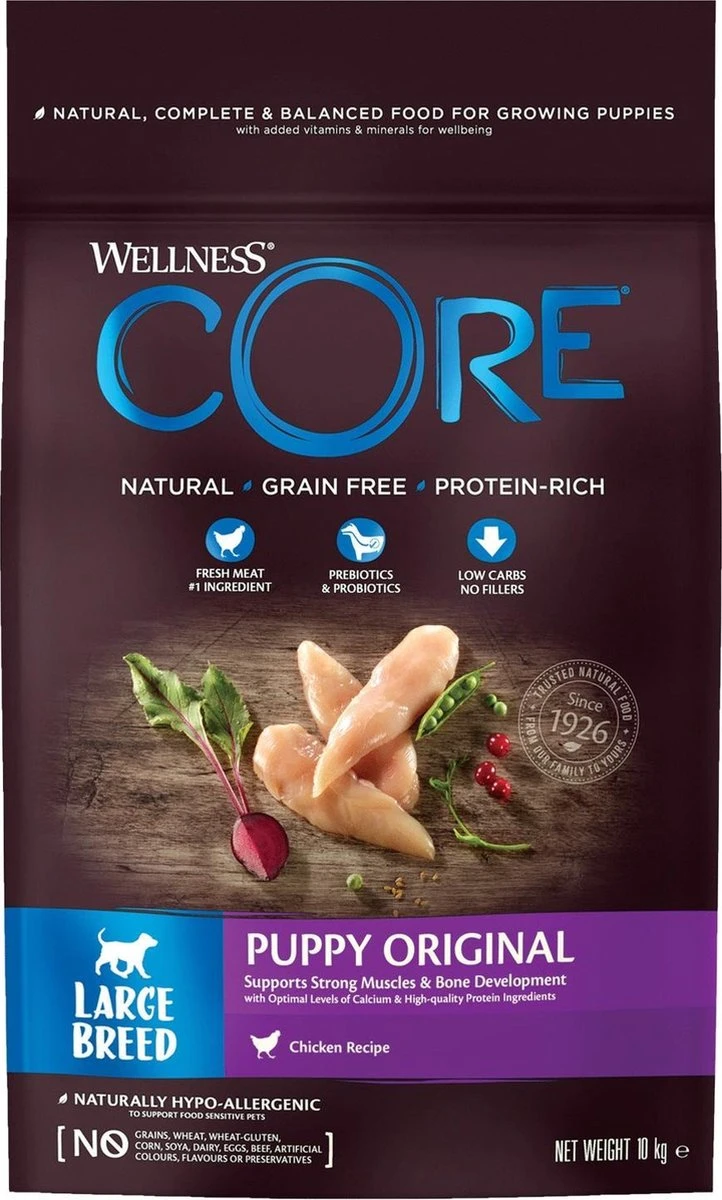 Wellness Core Grain Free Large Breed Puppy Kip - Hondenvoer - 10 Kg 3 Wellness Core Grain Free Large Breed Puppy Kip - Hondenvoer - 10 Kg - Afbeelding 3