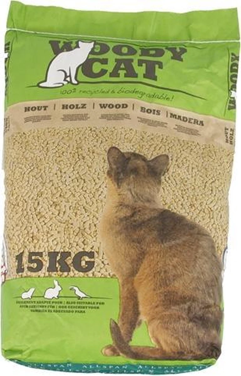 Woody Cat Houtkorrel 25 Liter 1 Woody Cat Houtkorrel 25 Liter