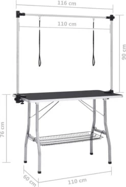 VIDAXL Hondentrimtafel Verstelbaar Met 2 Lussen En Opbergschap -PetSafe Huisdieren Verkoopwinkel 808x1200