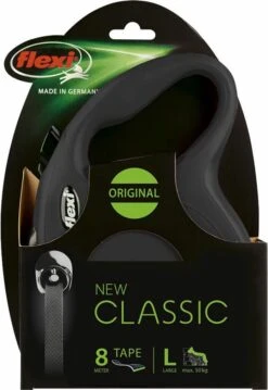 Flexi Rollijn New Classic Tape Large 8 M - Hondenriem - Zwart Tot 50kg -PetSafe Huisdieren Verkoopwinkel 825x1200