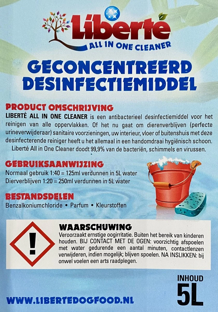 Geurverwijderaar - Liberté All In One Cleaner - Desinfectie - Dieren - Huis - Auto - Kantoor - Schoonmaakmiddel - 5L - Fresh Citrus 3 Geurverwijderaar - Liberté All In One Cleaner - Desinfectie - Dieren - Huis - Auto - Kantoor - Schoonmaakmiddel - 5L - Fresh Citrus - Afbeelding 3