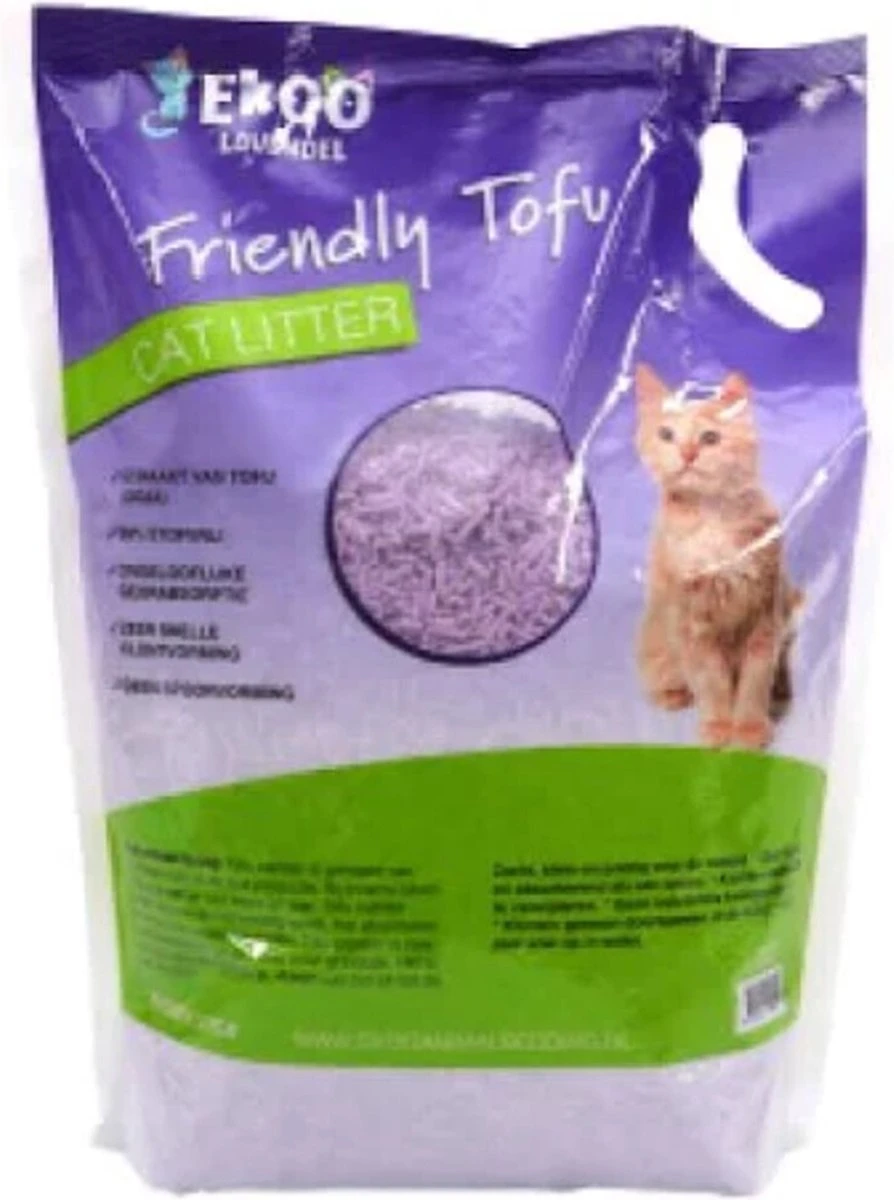 Ekoo Kattenbakvulling Friendly Tofu Lavendel 6 Liter 3 Ekoo Kattenbakvulling Friendly Tofu Lavendel 6 Liter - Afbeelding 3